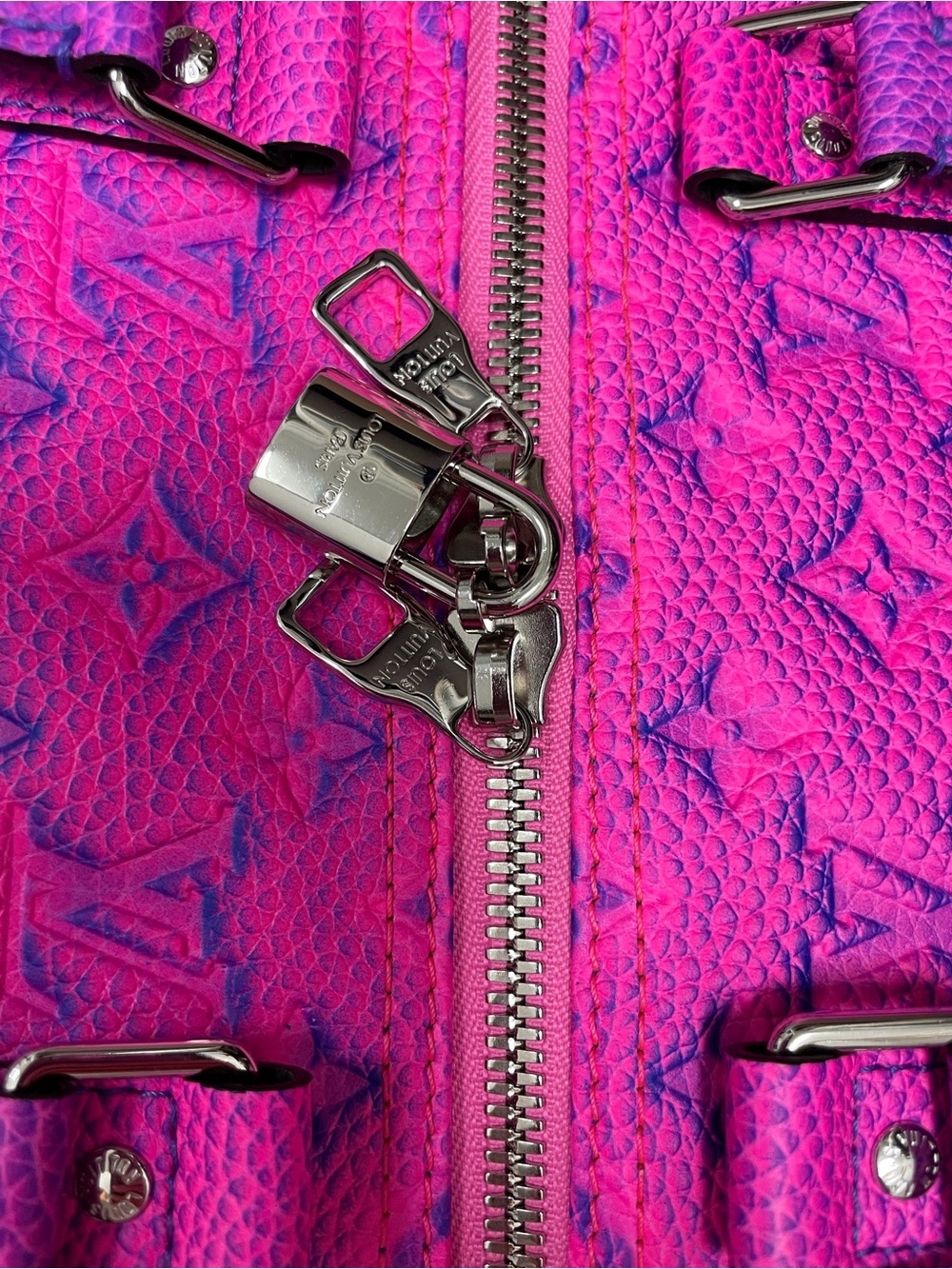 Louis Vuitton Fuchsia and Purple Monogram Keepall Travel Bag - Picture 12 of 15